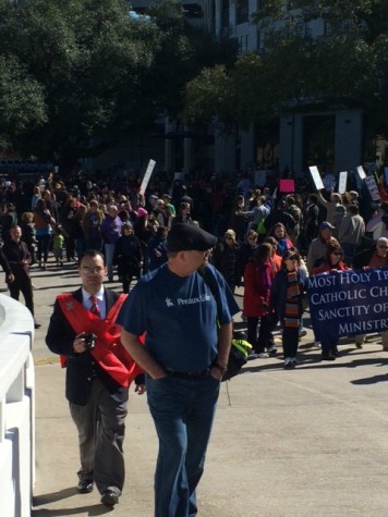Over three thousand people were marching on LSU campus.