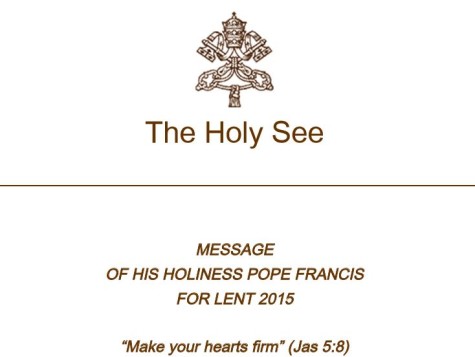 snip of holy father's lent message icon