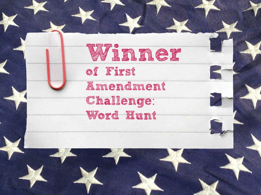 First Amendment Word Hunt: Winner!