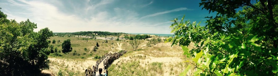 Indiana Dunes State Park. Lake Michigan is in the distance. 
