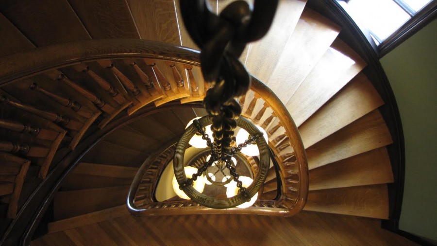 Staircase in a library in Port Royal, VA. Canon Power Shot.
