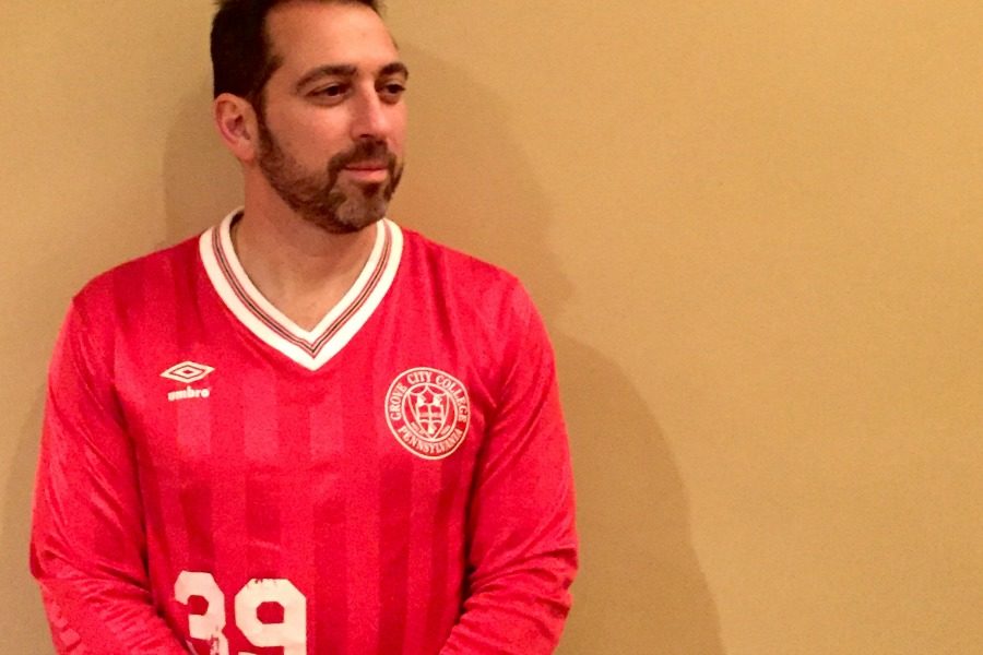 Mary took a portrait of her dad in his college soccer shirt. He was happy it still fit.