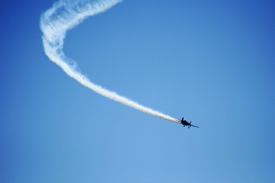 This is a racing, acrobatic plane called the Star Child (a Playful Extra 330). Image shot at 1/4000 sec., f/5.6, ISO 400, 200mm lens)
This image was taken with a Nikon D3300 and was composed with leading lines and the rule of thirds.