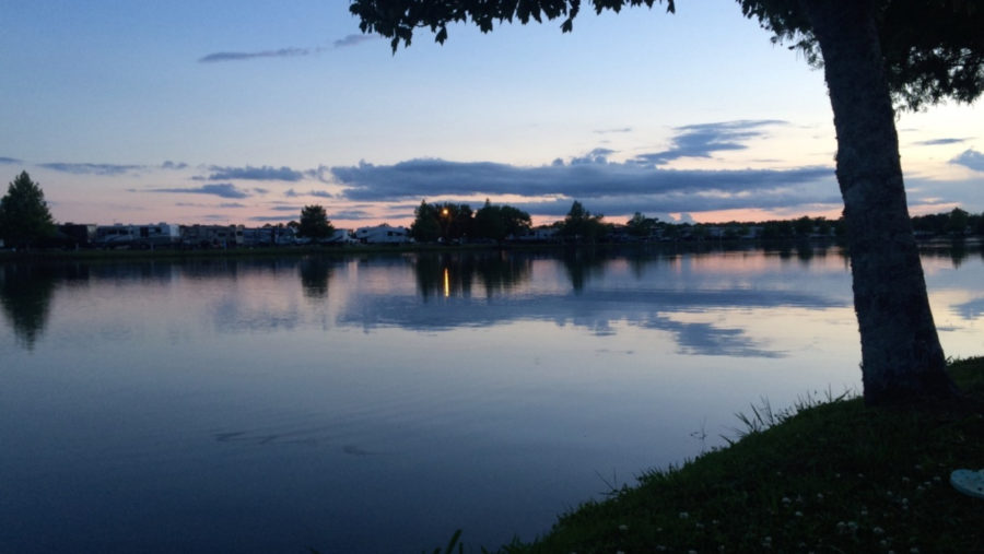 Sunset by the lake.