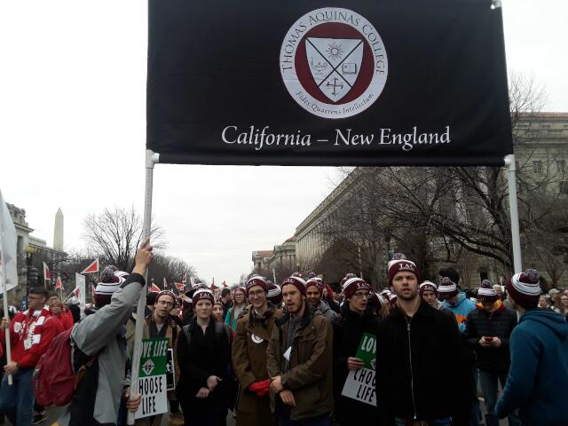 John Marched for Life with the Thomas Aquinas College  students, including his big sister Lia. 