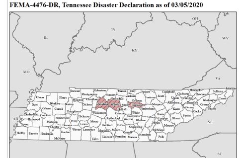 Tornado and Coronavirus in Tennessee