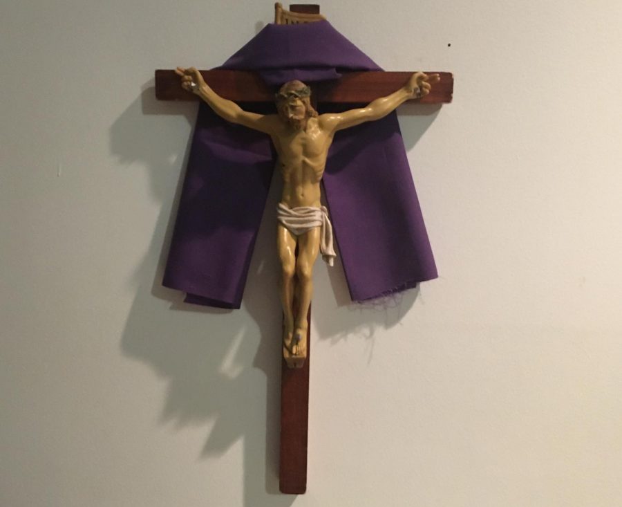 A Catholic crucifix is a good focal point during Lent.