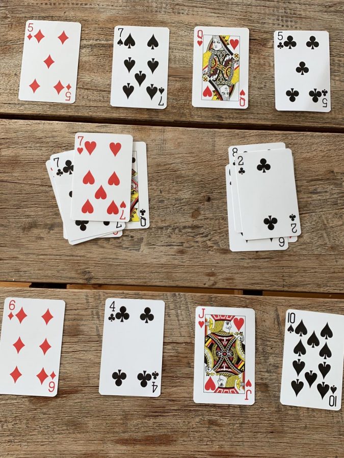 Due to the lock downs, I am able to do things I would normally not have the time or patience to do, such as playing cards.