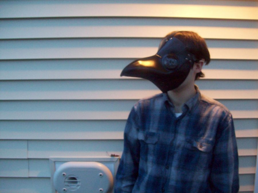 The doctor is in: my older brother Paul has recently obtained a plague doctor mask. I wonder how this will go over at the supermarket?