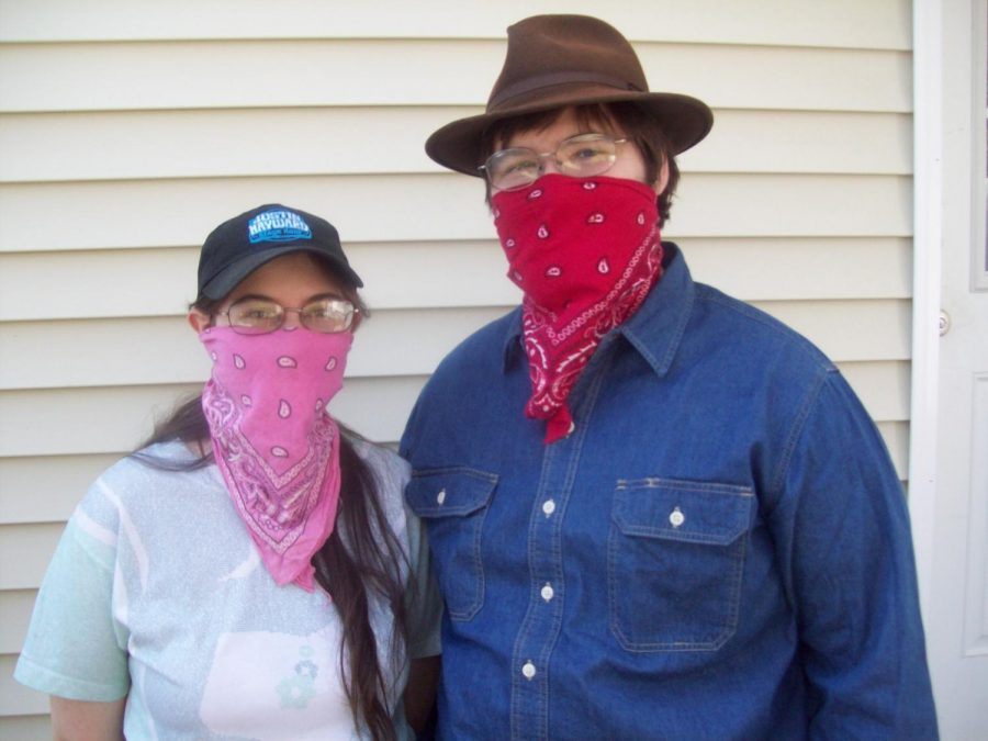 Samuel and Katherine Milliken have chosen to take the bandit approach with their masks. 