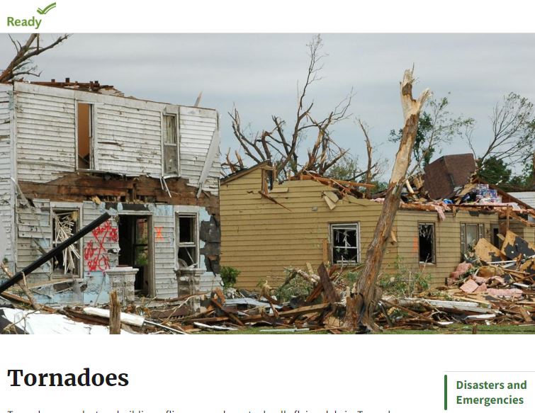 This is the landing page for the government site ready.gov/tornadoes