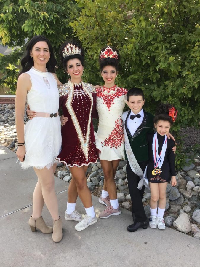 Members of the Padilla family after an Irish dance competition. 