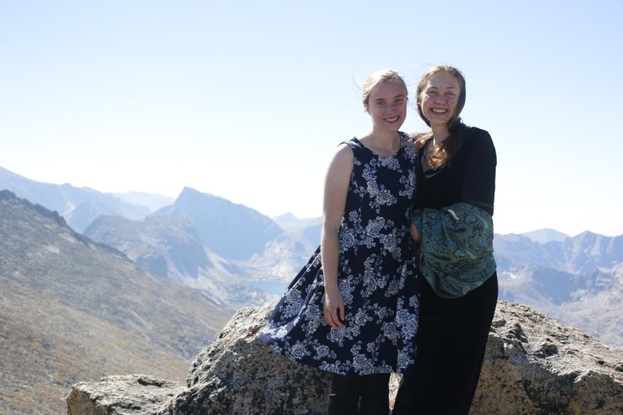 Formal Picnicking Atop a 12,000 Foot Mountain (Olivia is on the right).