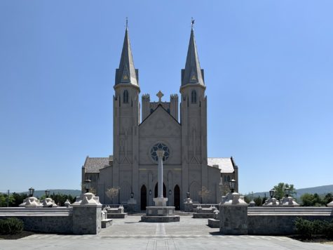 The façade of Christendom Colleges newly-dedicated Christ the King Chapel.