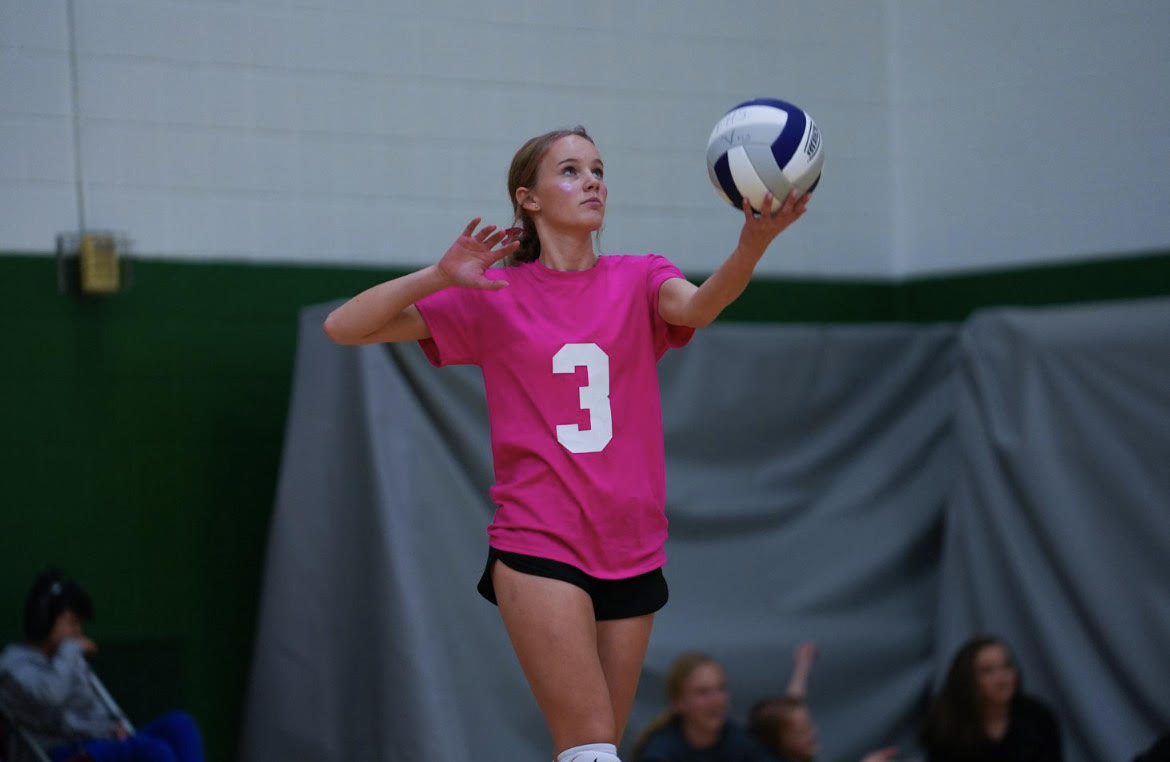 Molly McDermott on the volleyball court. 