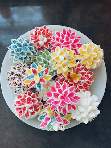 Marshmallow Flower Cupcakes